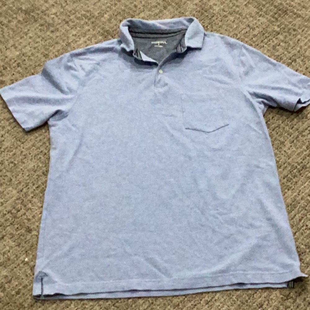 Blue men medium polo style shirt